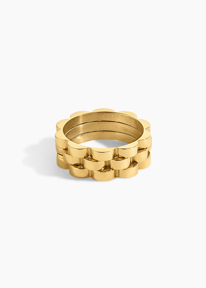 Zivarri Jewels Bennett Ring - Gold Plated Interlocking Ring