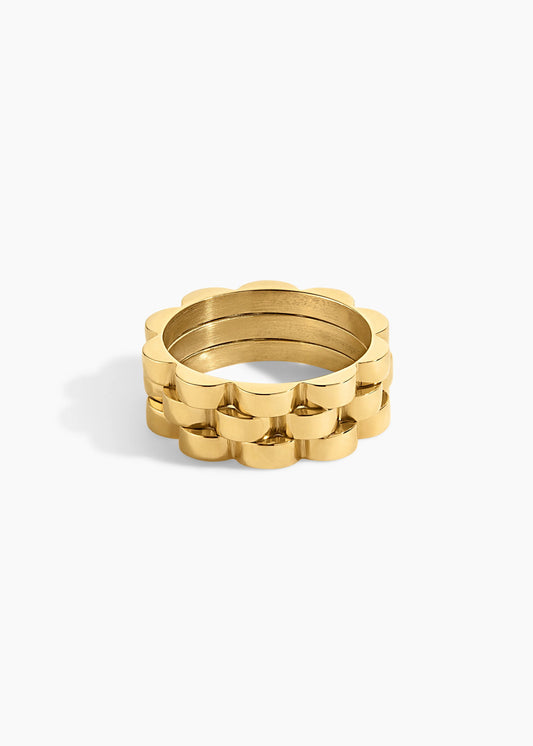 Zivarri Jewels Bennett Ring - Gold Plated Interlocking Ring