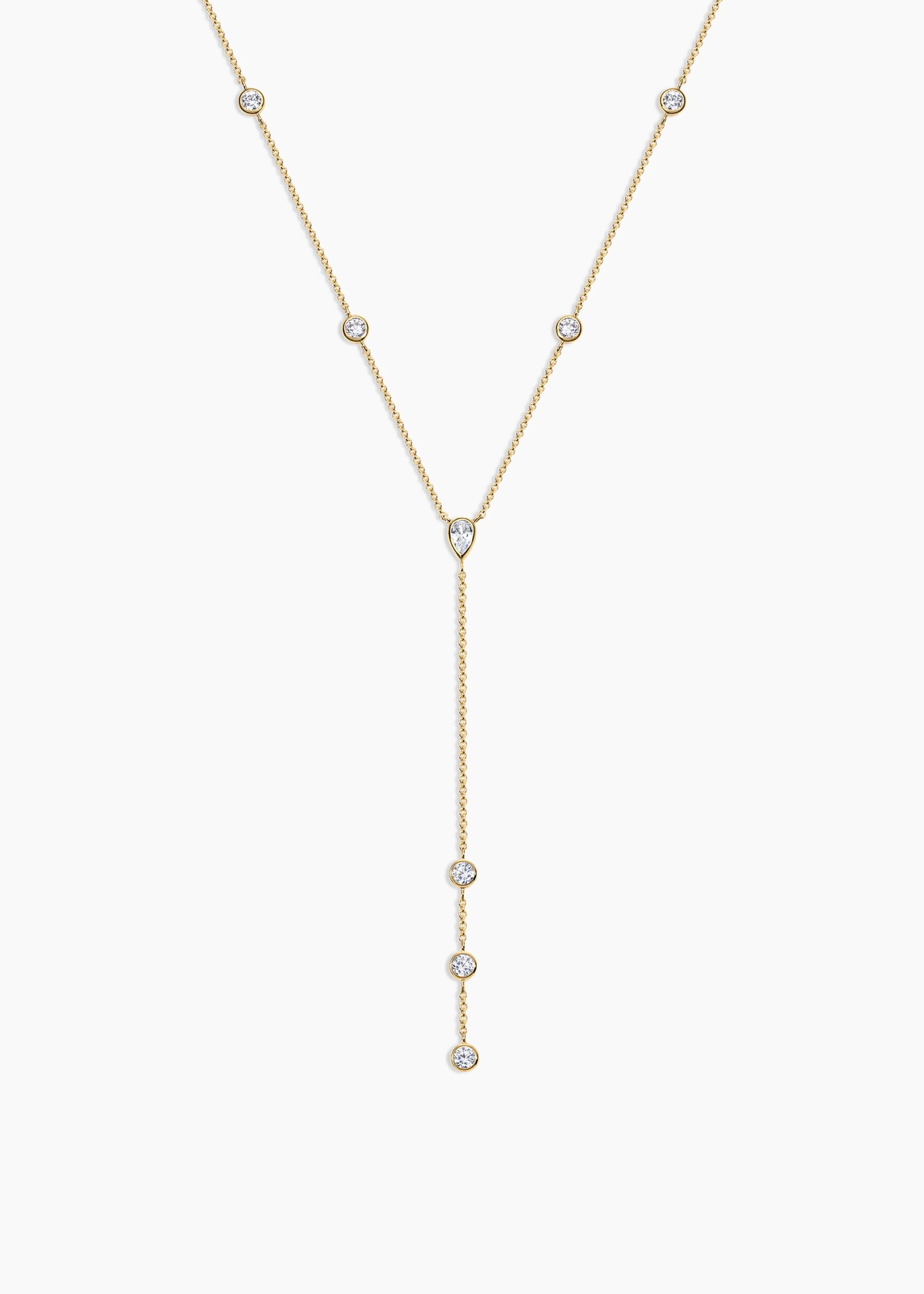 Zivarri Jewels Castles Necklace with sparkly crystal lariat design