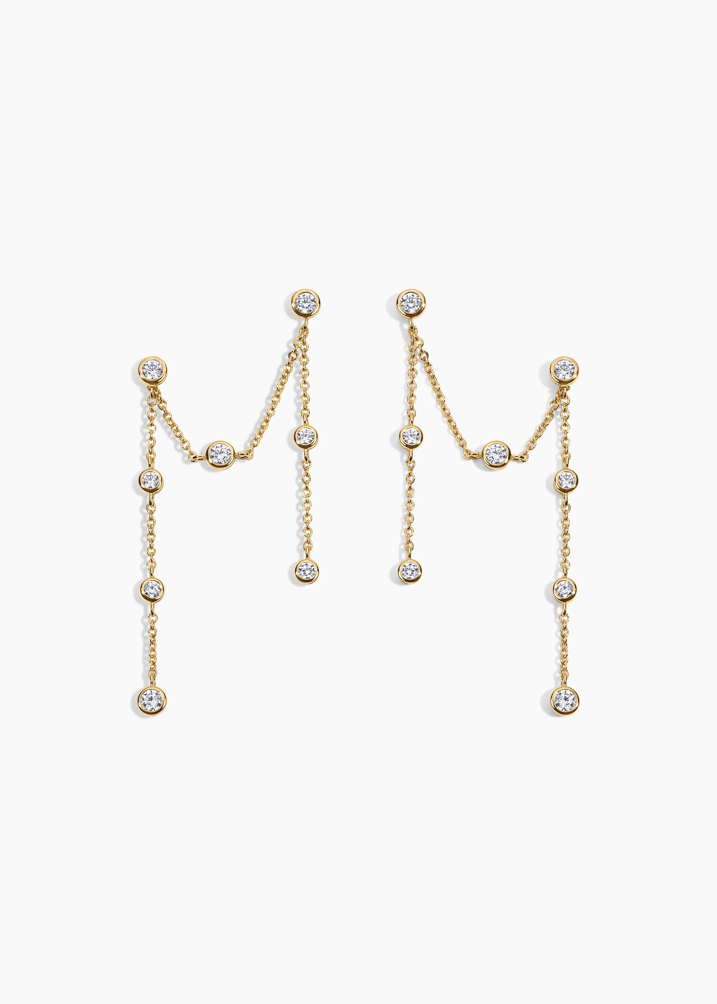 Zivarri Jewels Dewy Earrings - 14kt Gold Plated Climber Earrings with Crystals