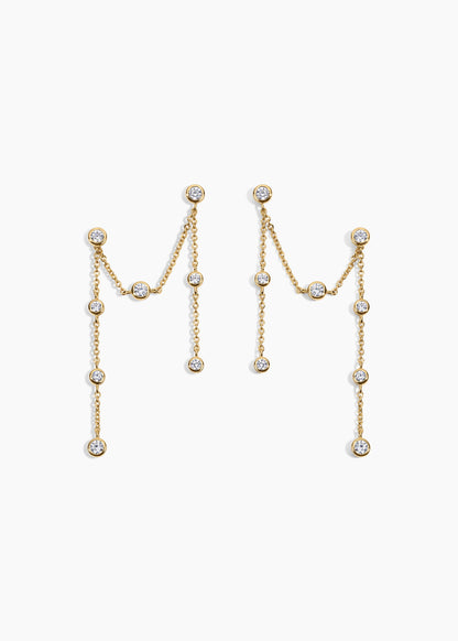 Zivarri Jewels Dewy Earrings - 14kt Gold Plated Climber Earrings with Crystals