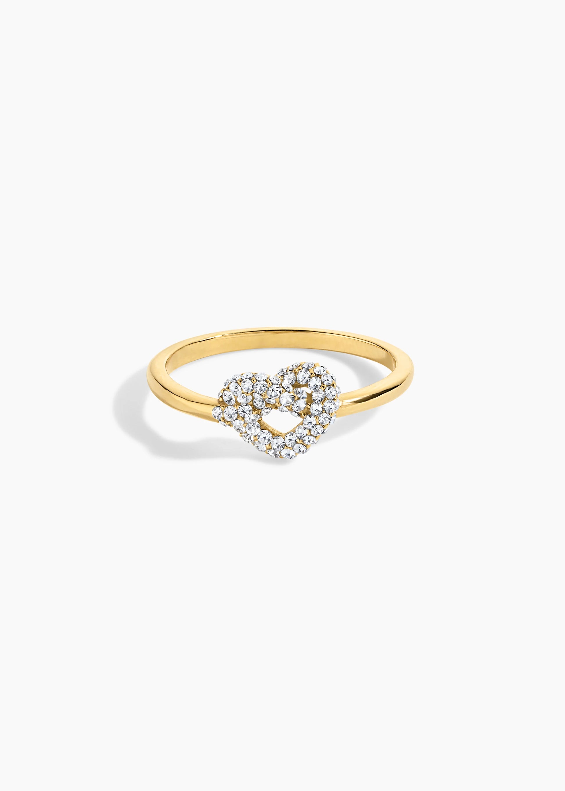 Zivarri Jewels Knot Over It Ring - 14kt Gold Plated Sculptural Knot Ring with Pavé Crystals