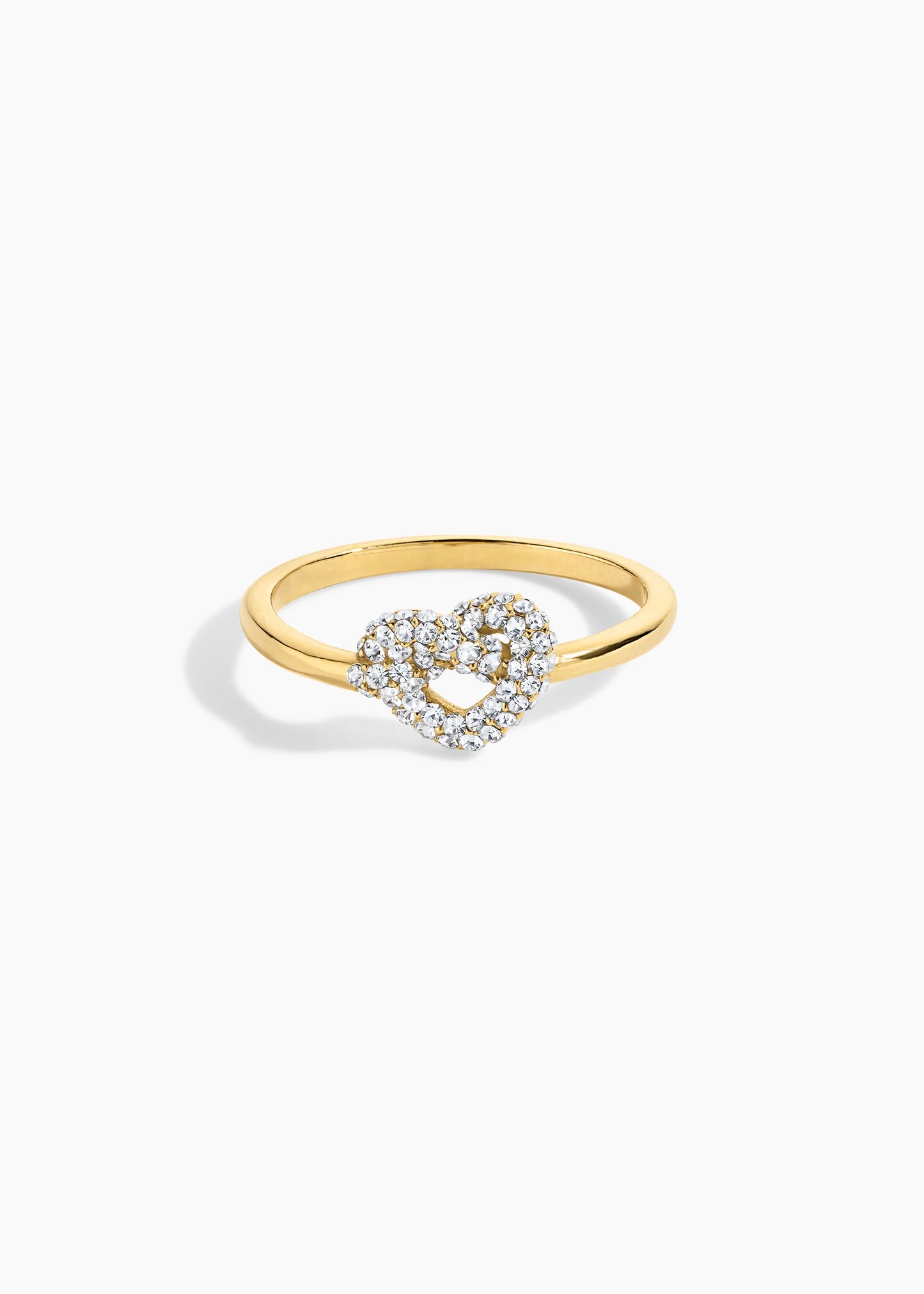 Zivarri Jewels Knot Over It Ring - 14kt Gold Plated Sculptural Knot Ring with Pavé Crystals
