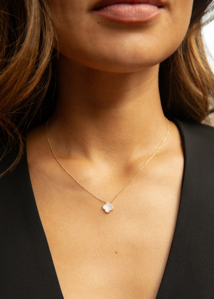 Zivarri Jewels Mini Icon White Necklace - 14kt Gold Plated Crystal Pendant