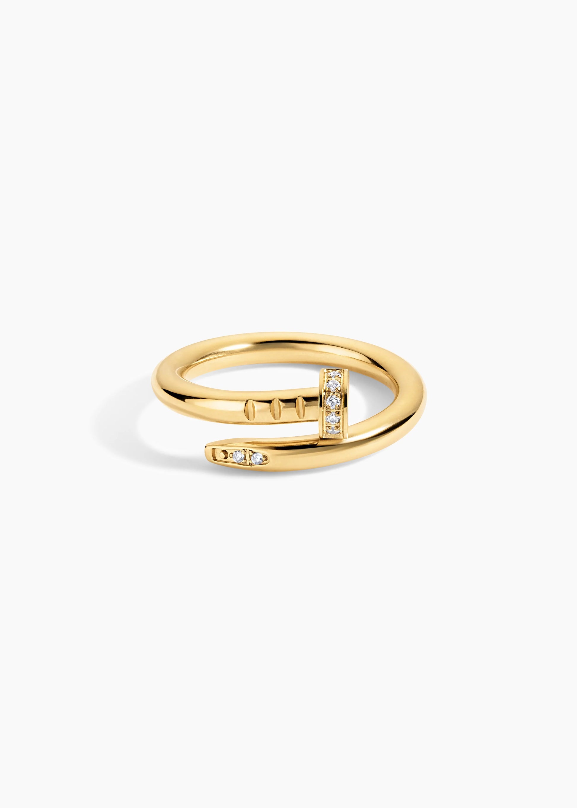 Zivarri Jewels Nailed It Ring - 14kt Gold Plated Nail Head Ring with Stone Details