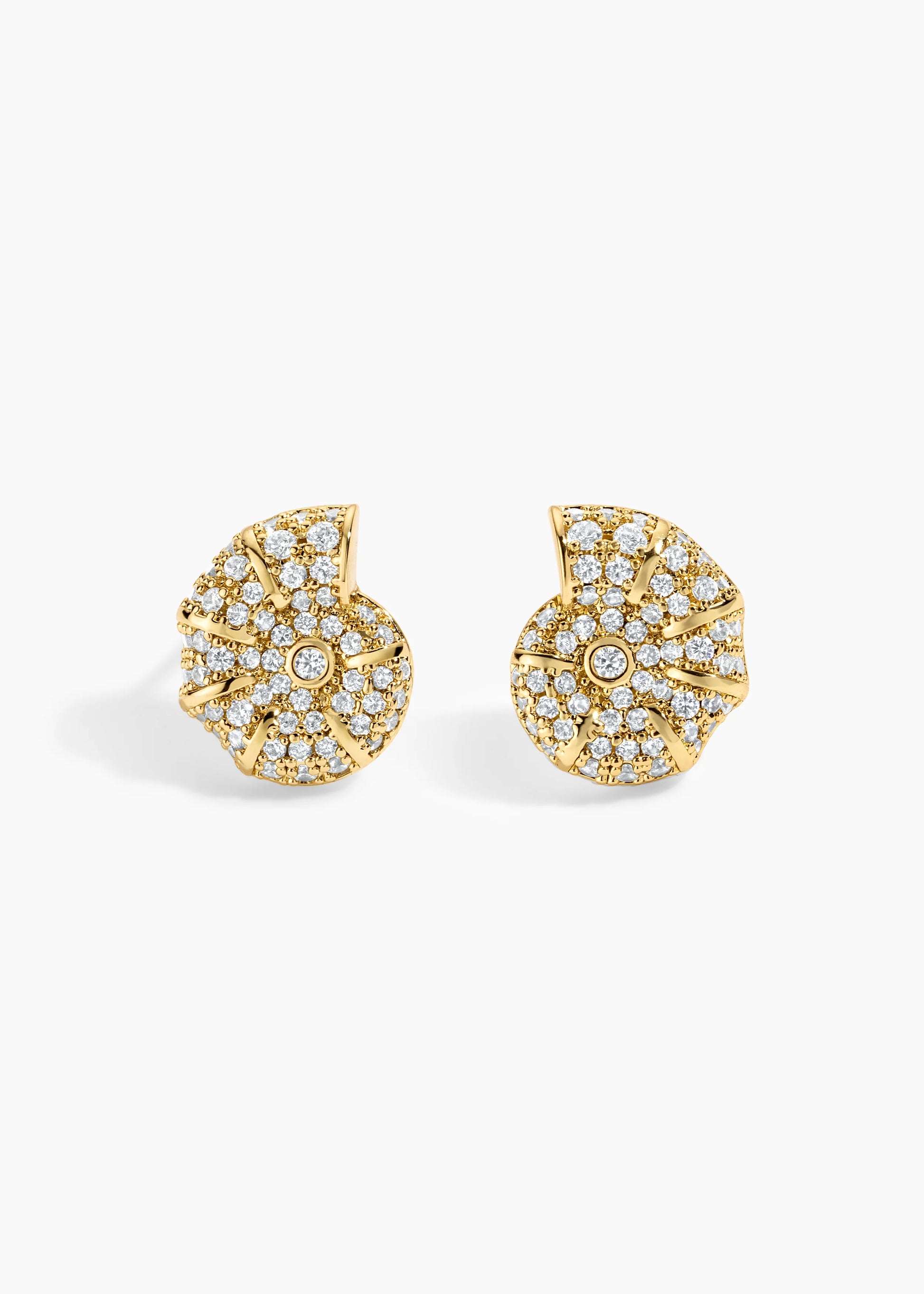 Zivarri Jewels Ocean Studs - 14kt Gold Plated Nautilus Shell Stud Earrings